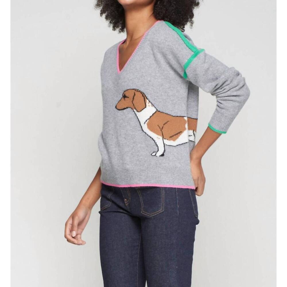 NEW VILAGALLO intarsia perro sweater in grey